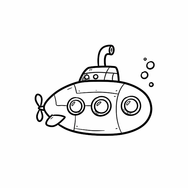 Cartoon Submarine Drawing