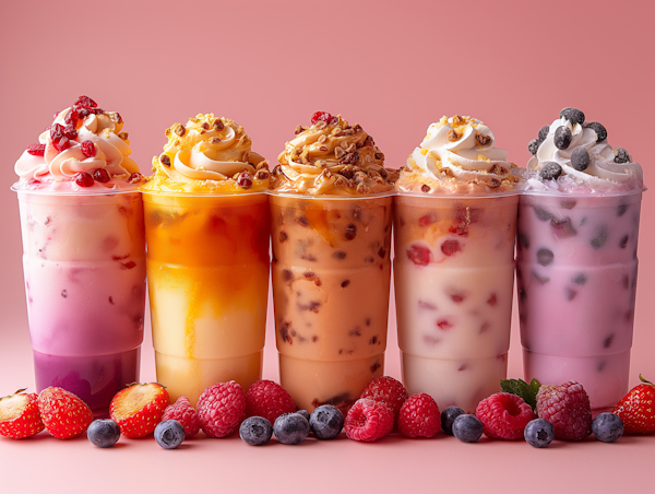 Assortment of Bubble Tea Drinks