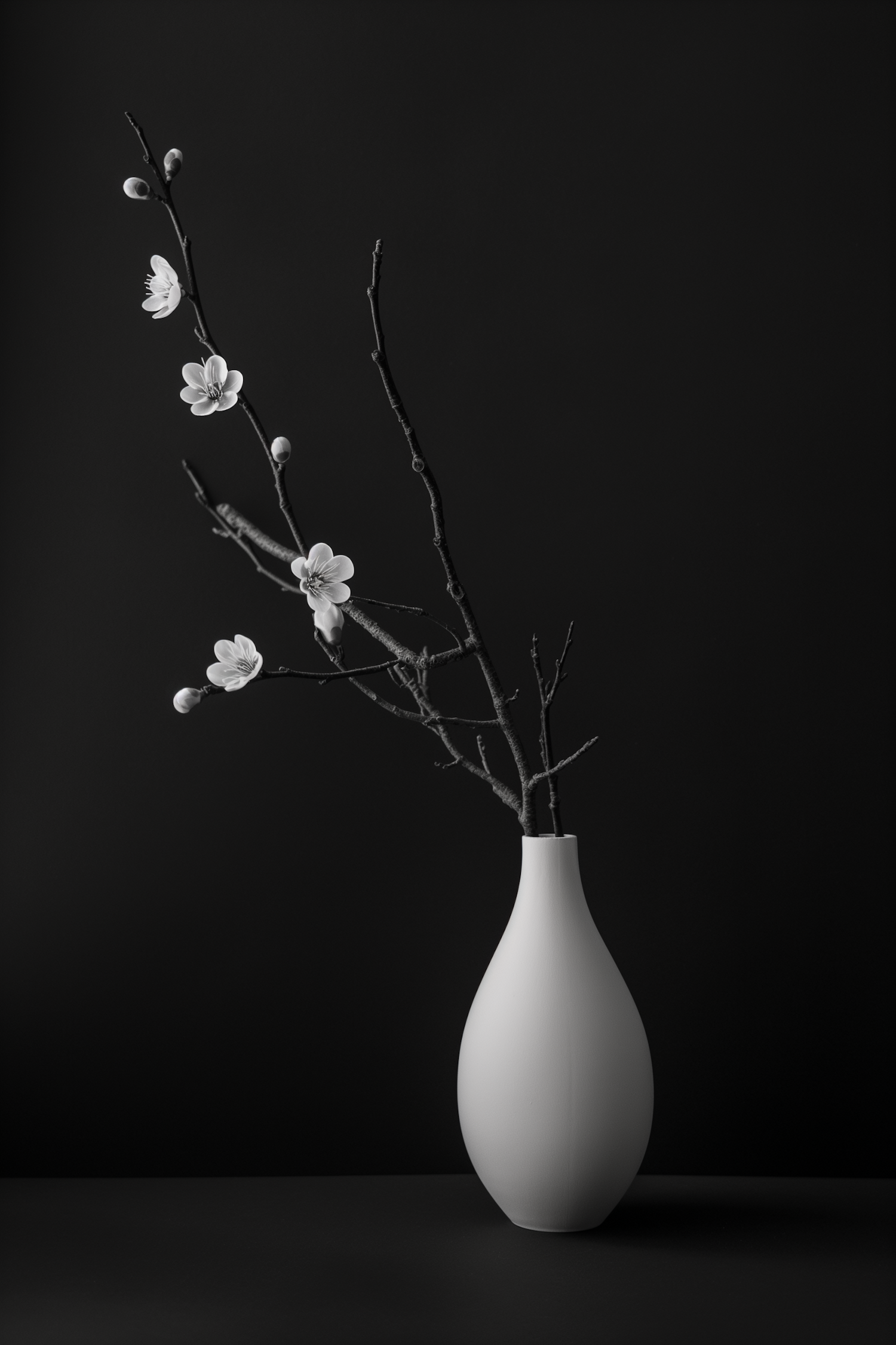 Monochrome Vase with Blossoming Branch