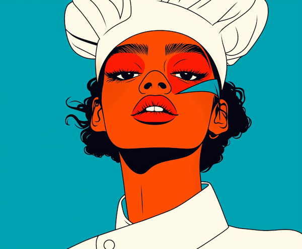 Digital Illustration of a Professional Female Chef