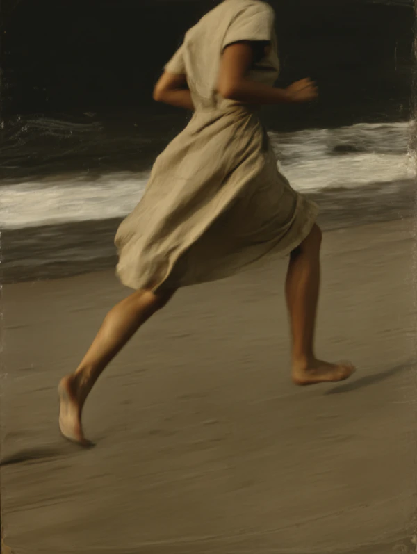 Running on Sandy Beach