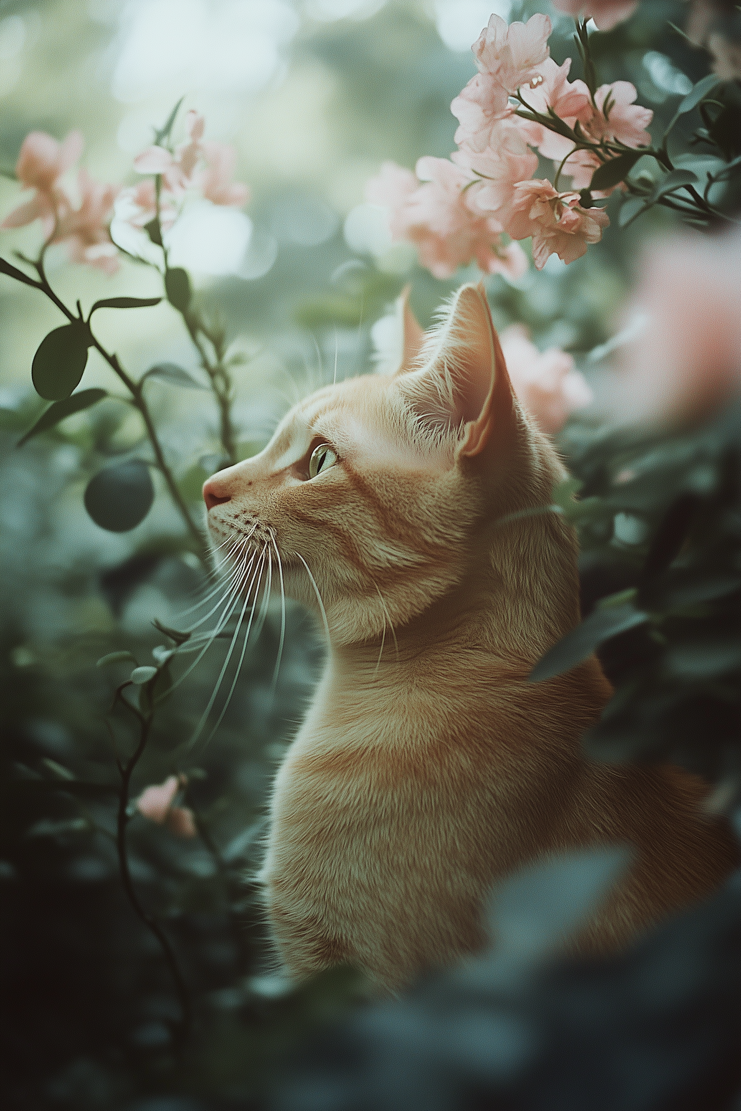 Ginger Cat in Lush Greenery