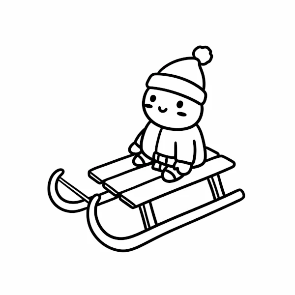 Cartoon Sledding Fun