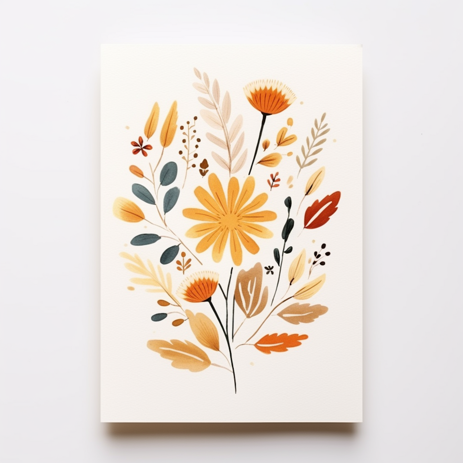 Autumnal Harmony Floral Illustration