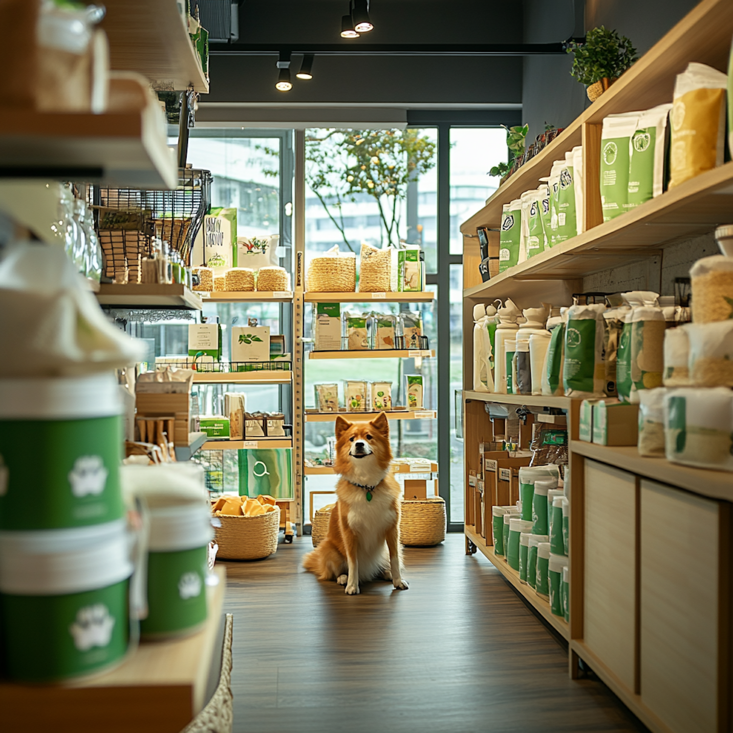 Eco-Friendly Store with Dog