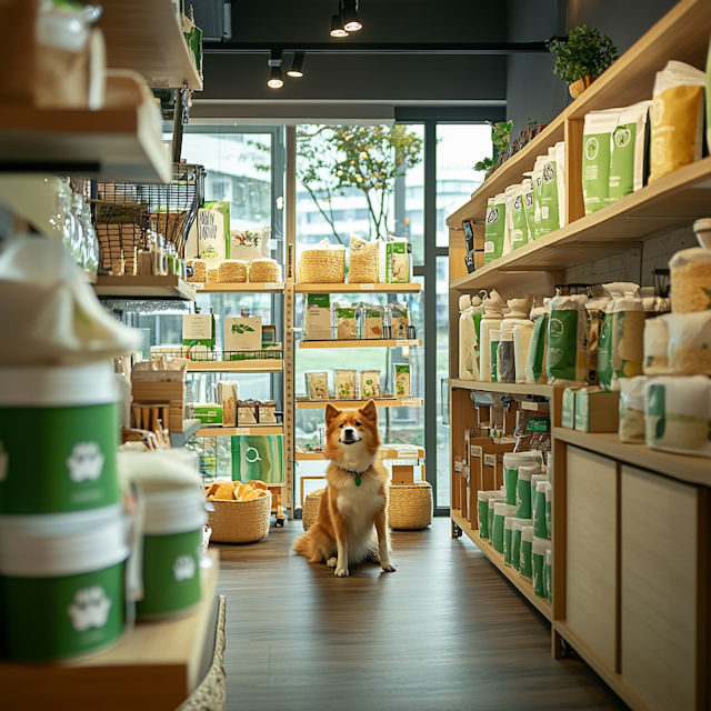 Eco-Friendly Store with Dog