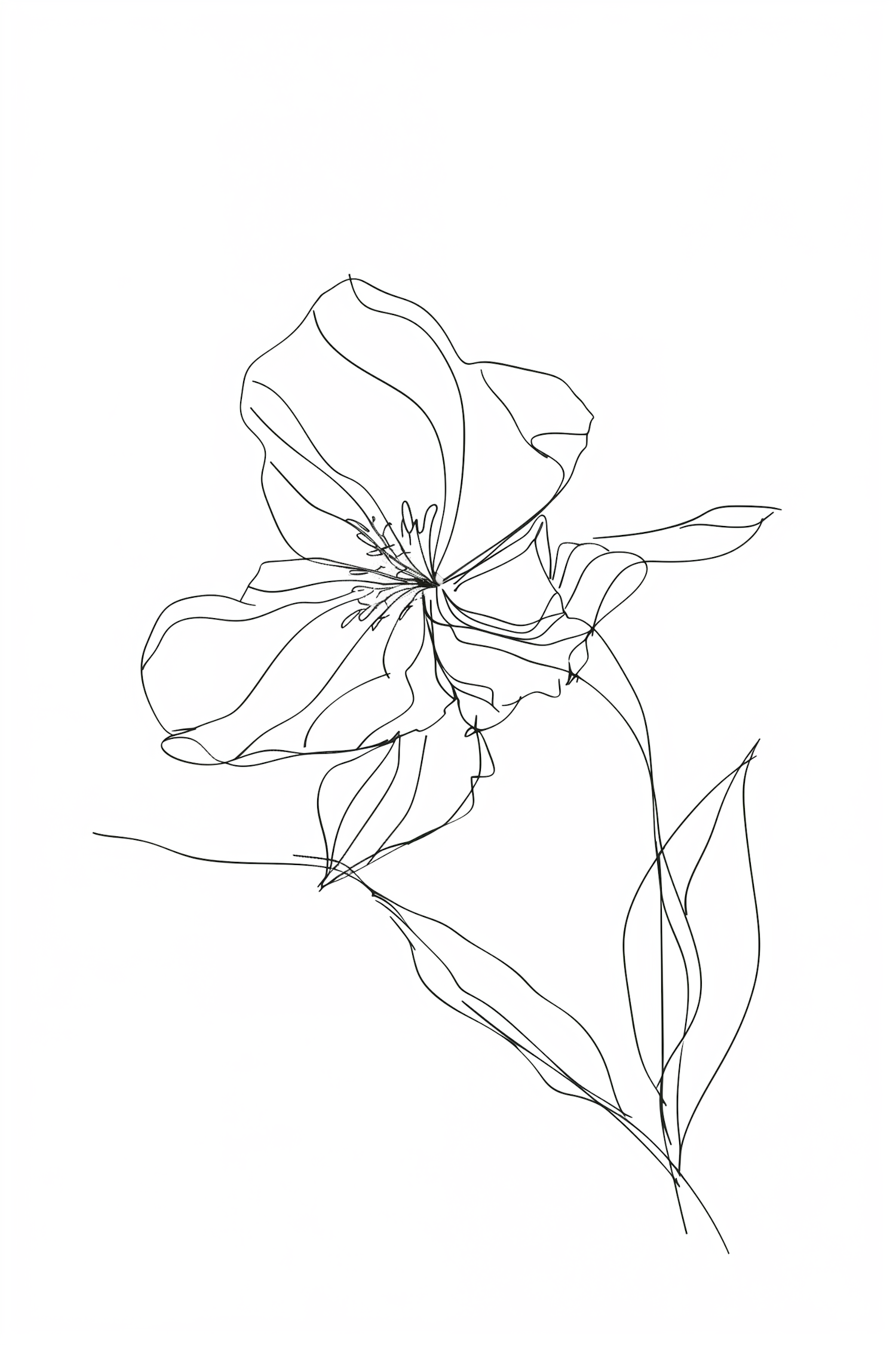 Minimalist Line Drawing of a Flower