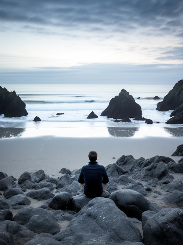 Contemplation on the Serene Coastline