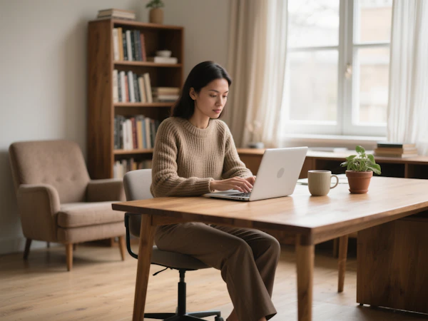 Woman Working at Desk