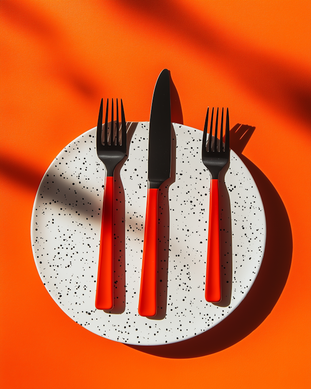 Cutlery on Orange