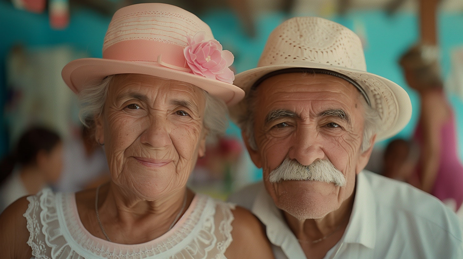 Elderly Couple in Stylish Hats