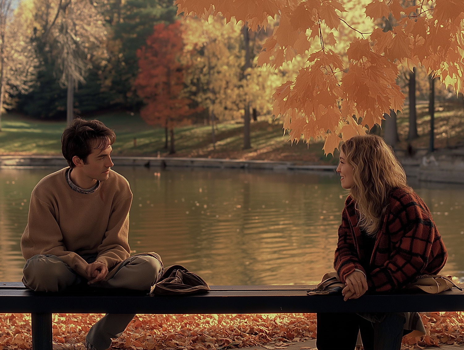 Autumn Companionship by the Lake