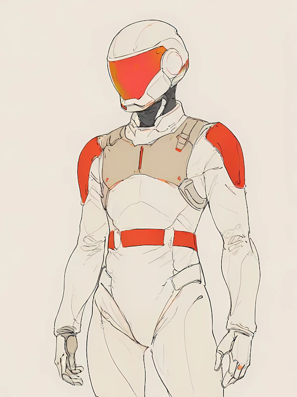 Futuristic Figure in Sleek Suit