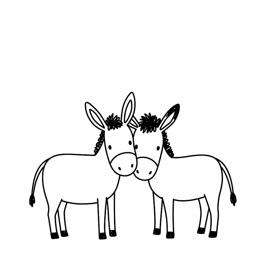 Cartoon Donkey Companions