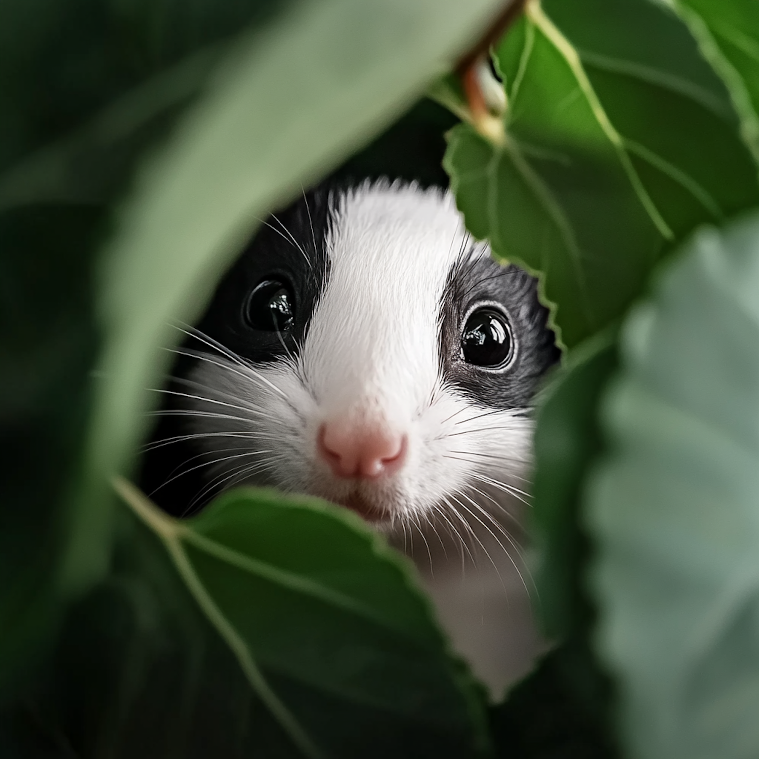 Curious Guinea Pig in Greenery