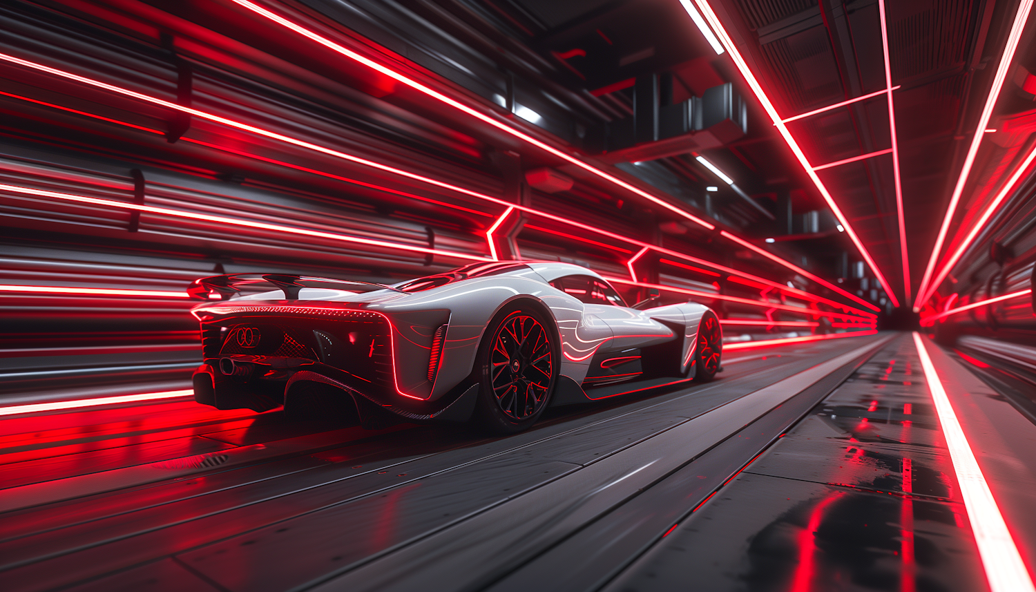 Futuristic Sports Car in Motion