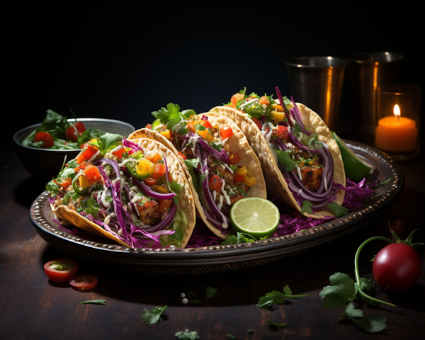 Exotic Grilled Tacos with Mango and Purple Cabbage