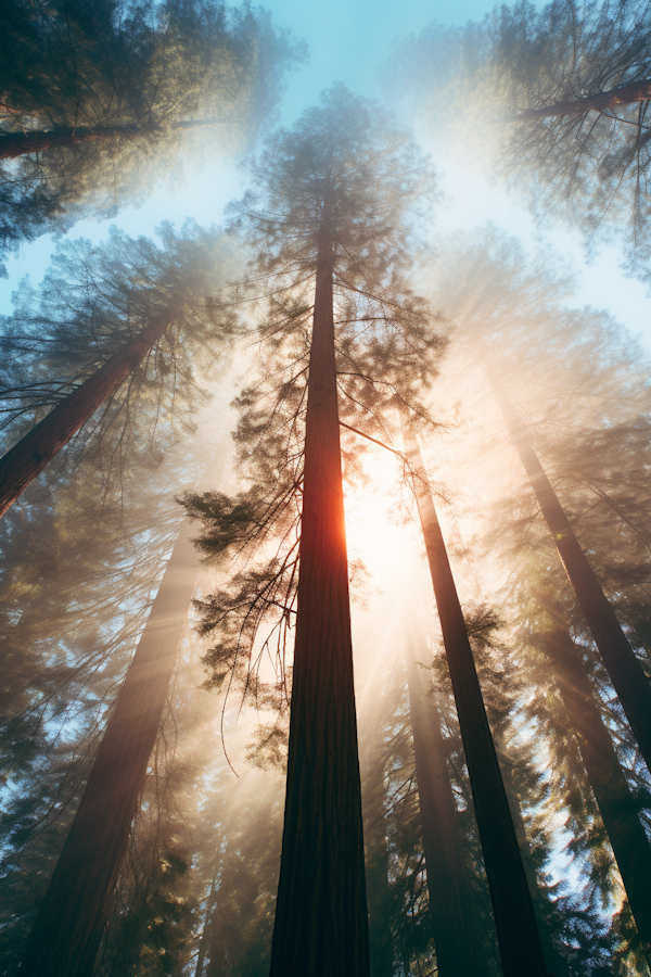 Sunlit Soar of the Ancient Redwoods