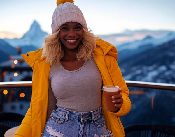 Smiling Woman in Yellow Jacket