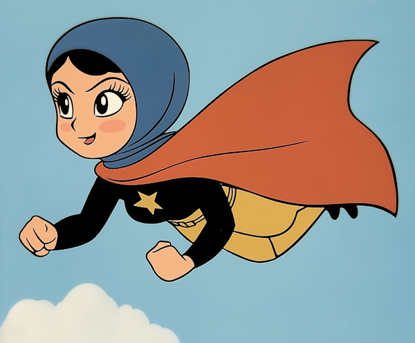 Diverse Superhero in Flight