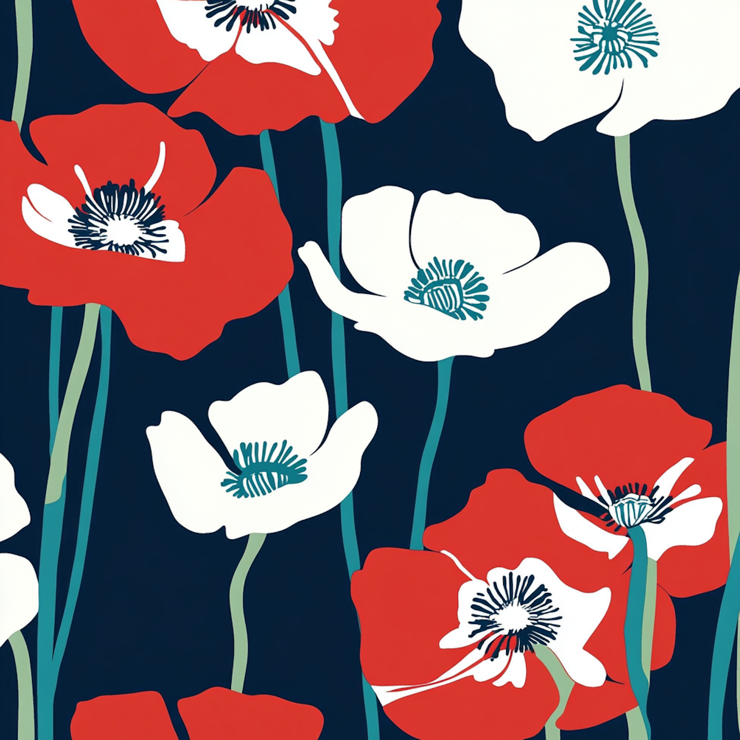 Stylized Poppies