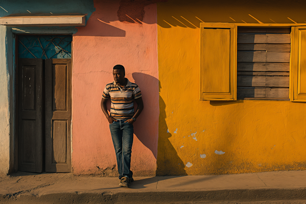 Contemplative Man Against Warm Hues