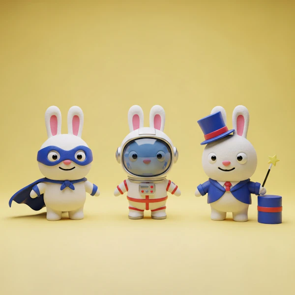 Cartoon Bunny Trio