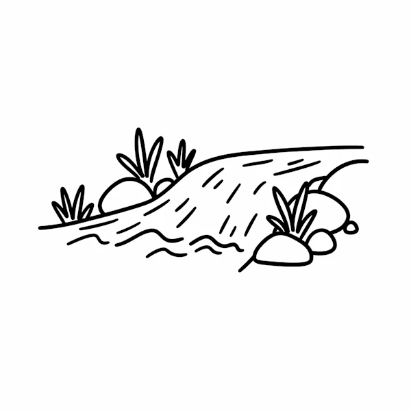 Serene Stream Drawing