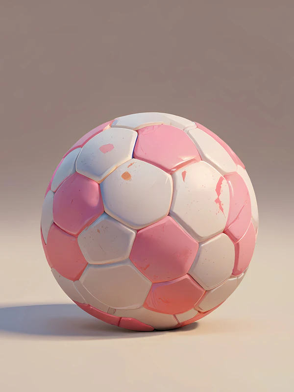 Pink Soccer Ball Render