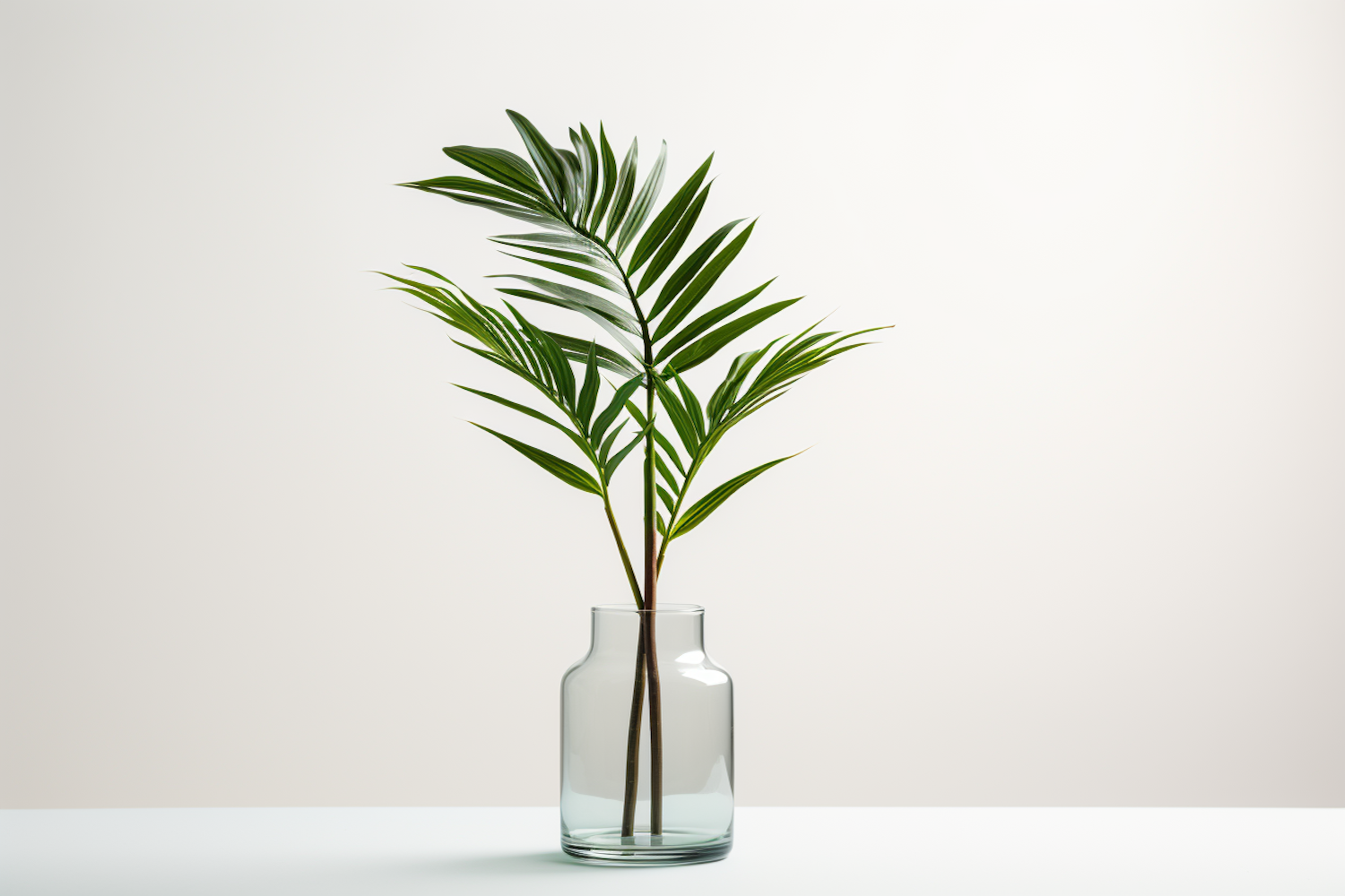 Tranquil Palm Frond in Glass Vase