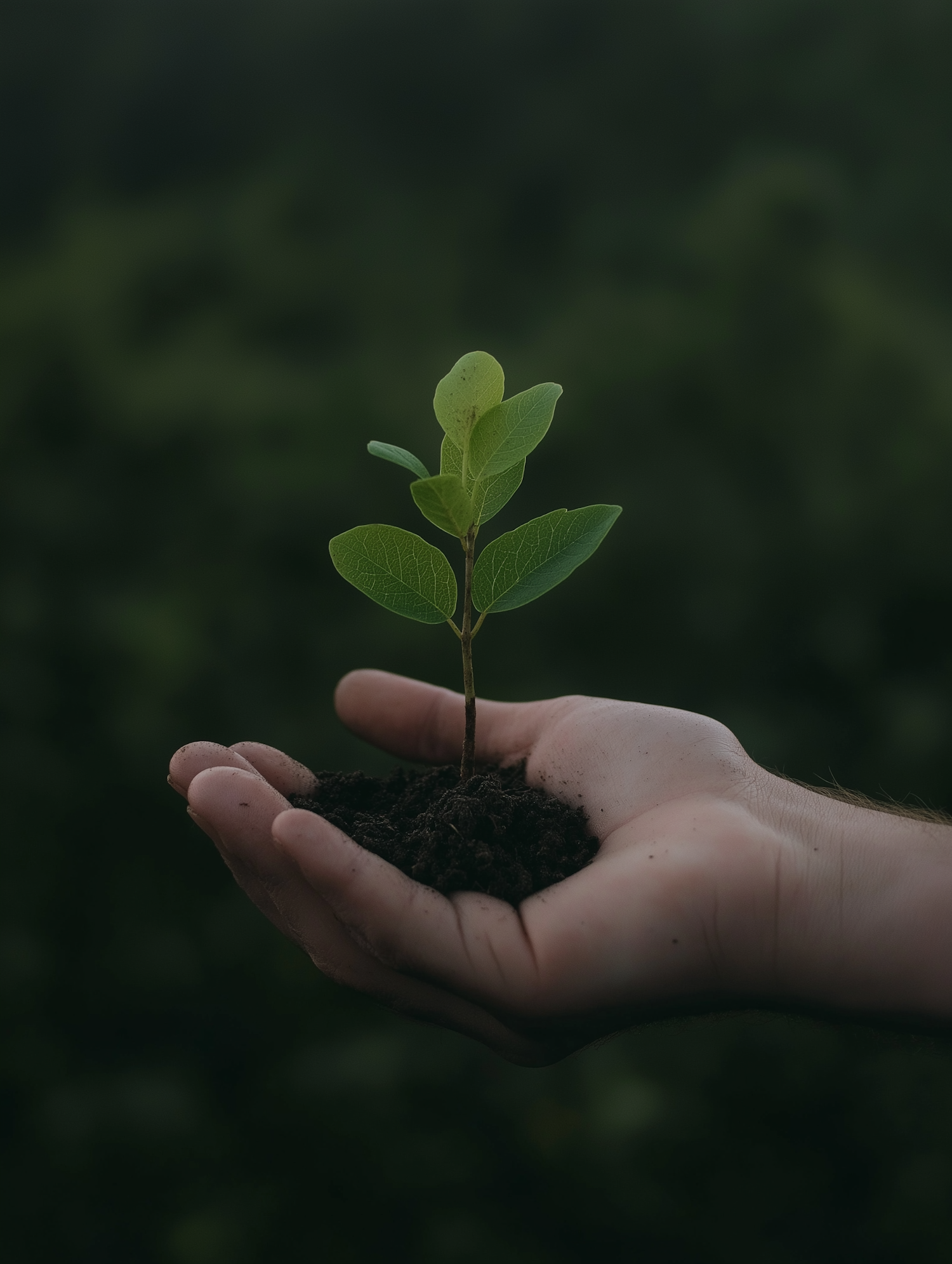 Hand Cradling Plant