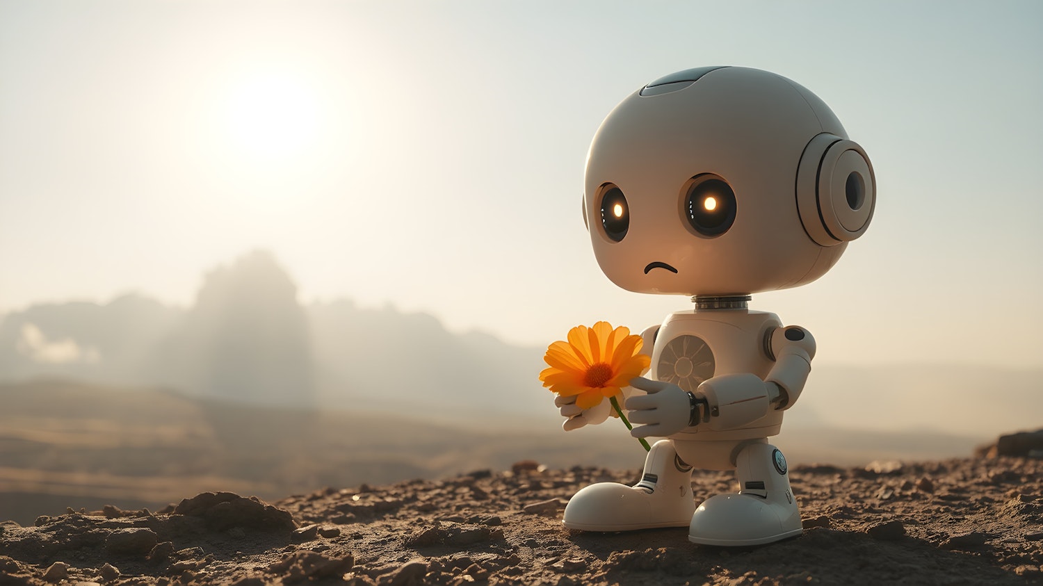 Contemplative Robot with Flower