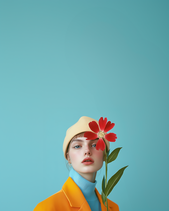 Colorful Portrait with Flower