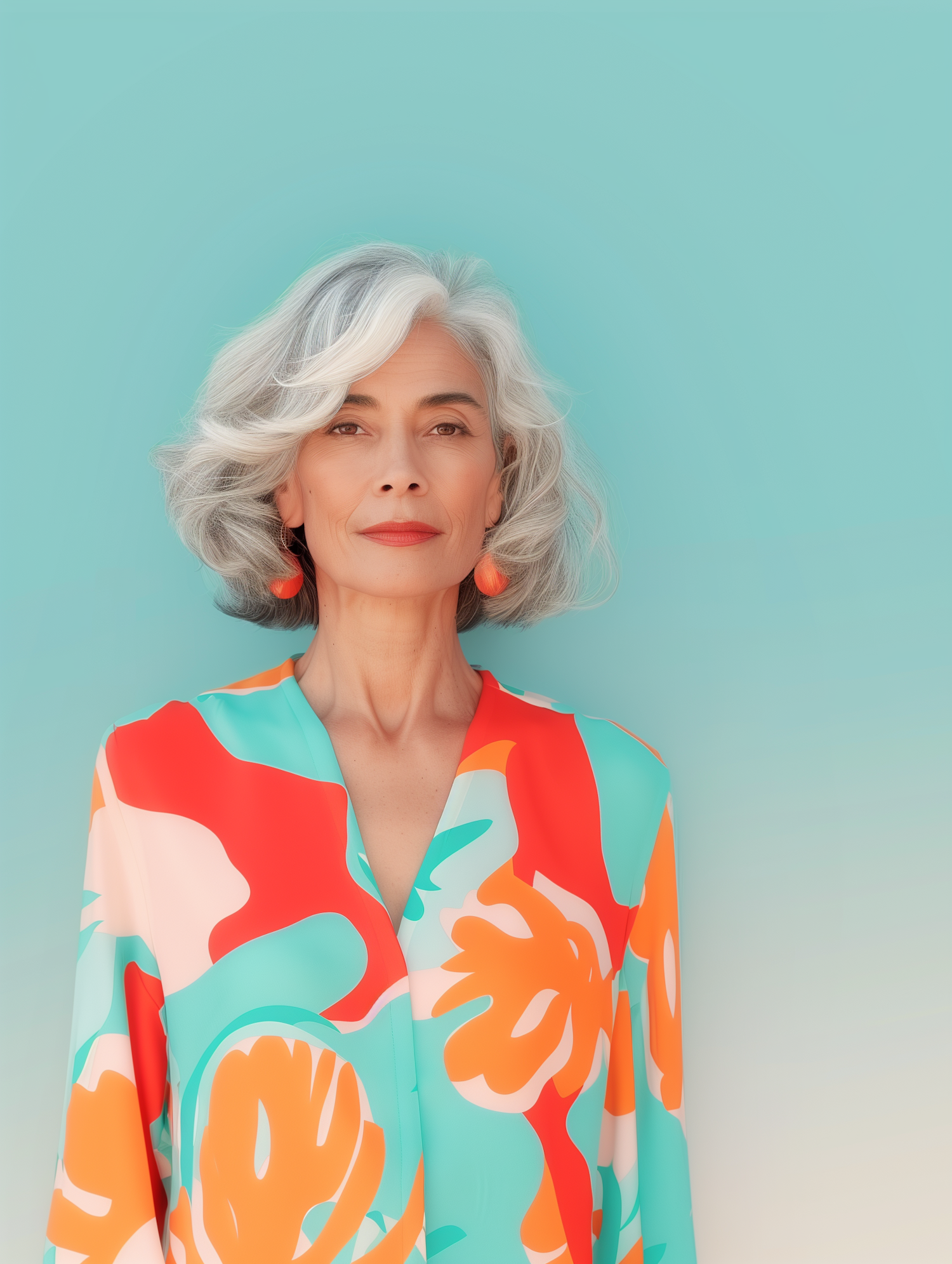 Confident Elderly Woman with Stylish Attire