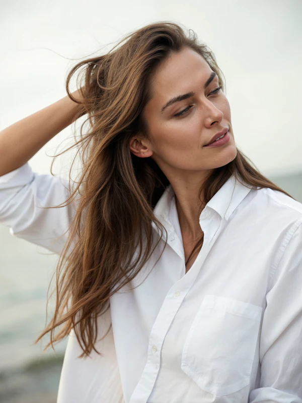 Serene Woman by the Water