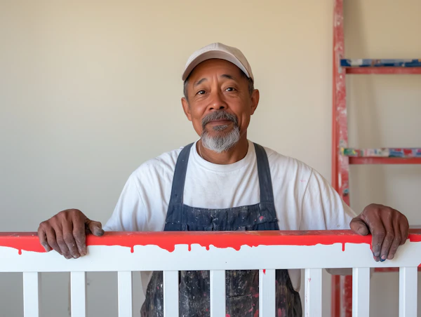 Man Painting Fence