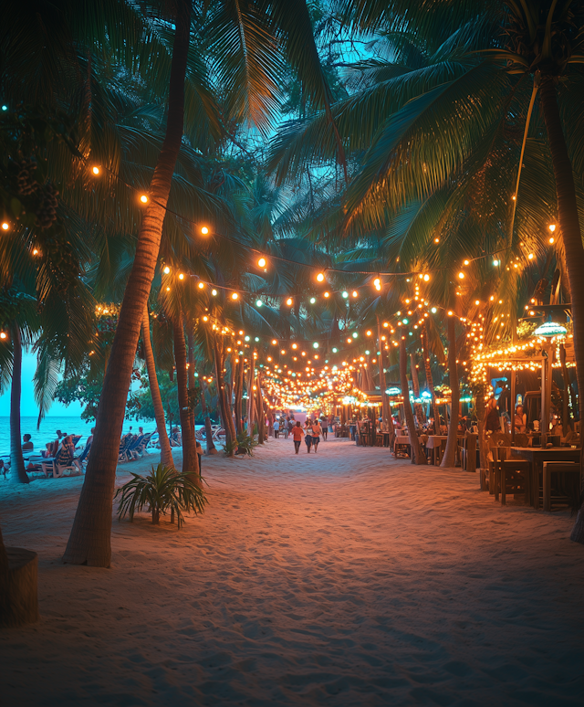 Serene Beach Scene at Dusk