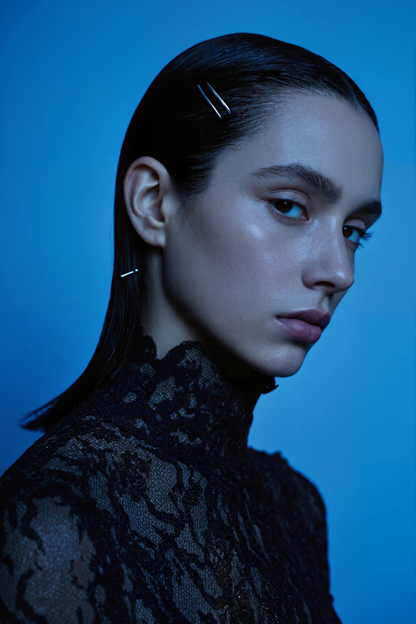 Elegant Portrait with Blue Tones