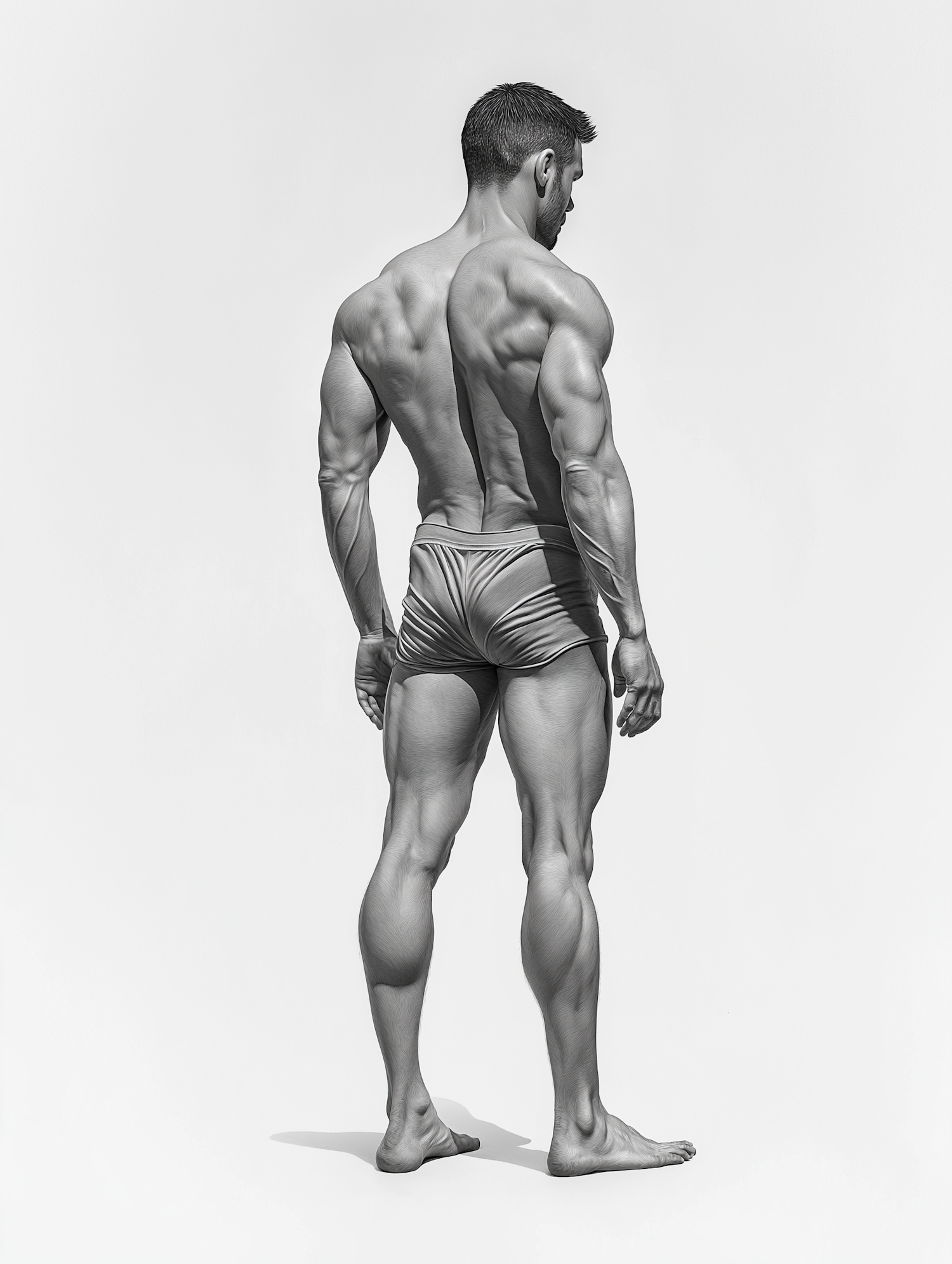 Sculpted Physique in Grayscale