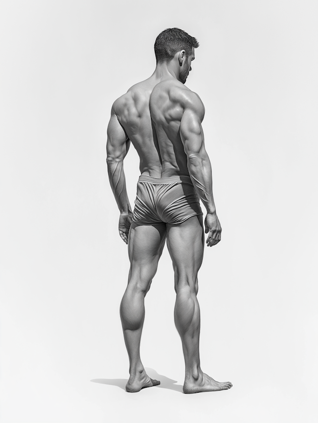 Sculpted Physique in Grayscale