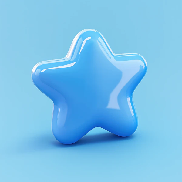 Glossy Blue Star