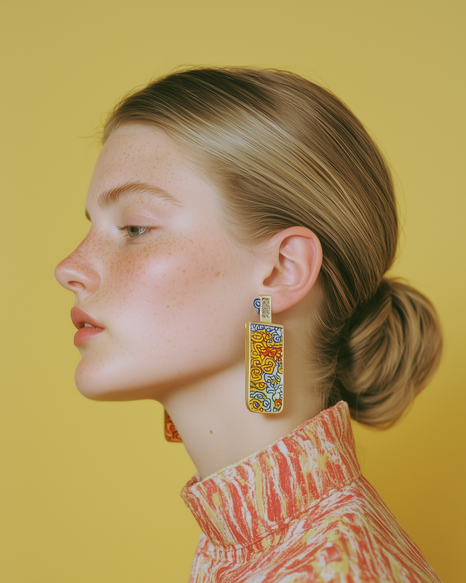 Profile with Colorful Earrings