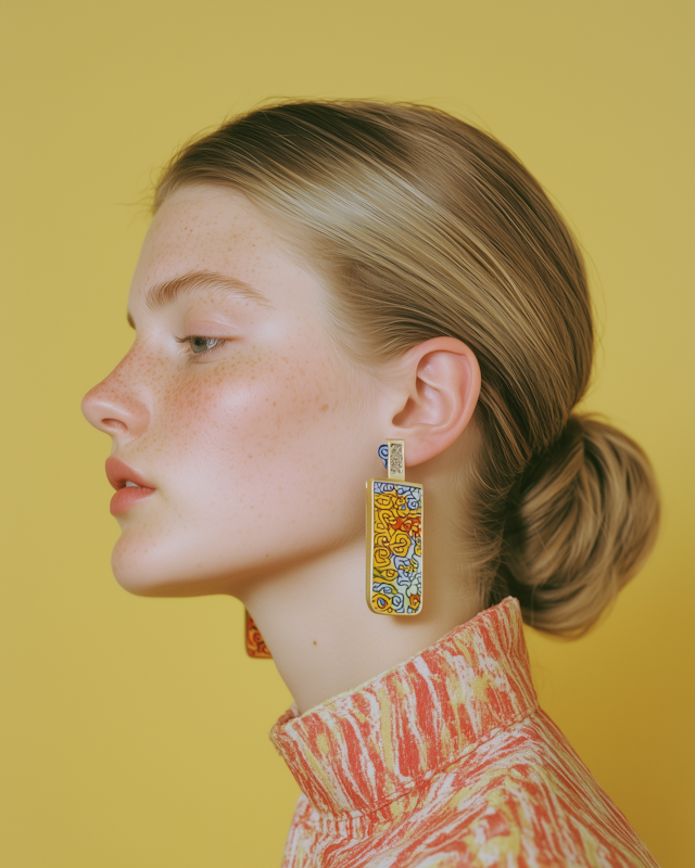 Profile with Colorful Earrings