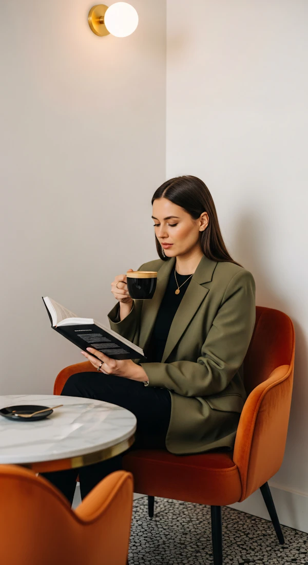 Woman Reading in Chair