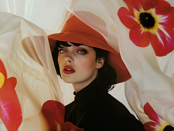 Elegant Woman in Ethereal Fabrics