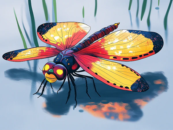 Vivid Dragonfly in Natural Setting