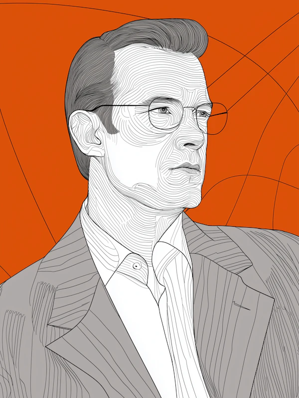 Stylized Illustration of a Man in Glasses