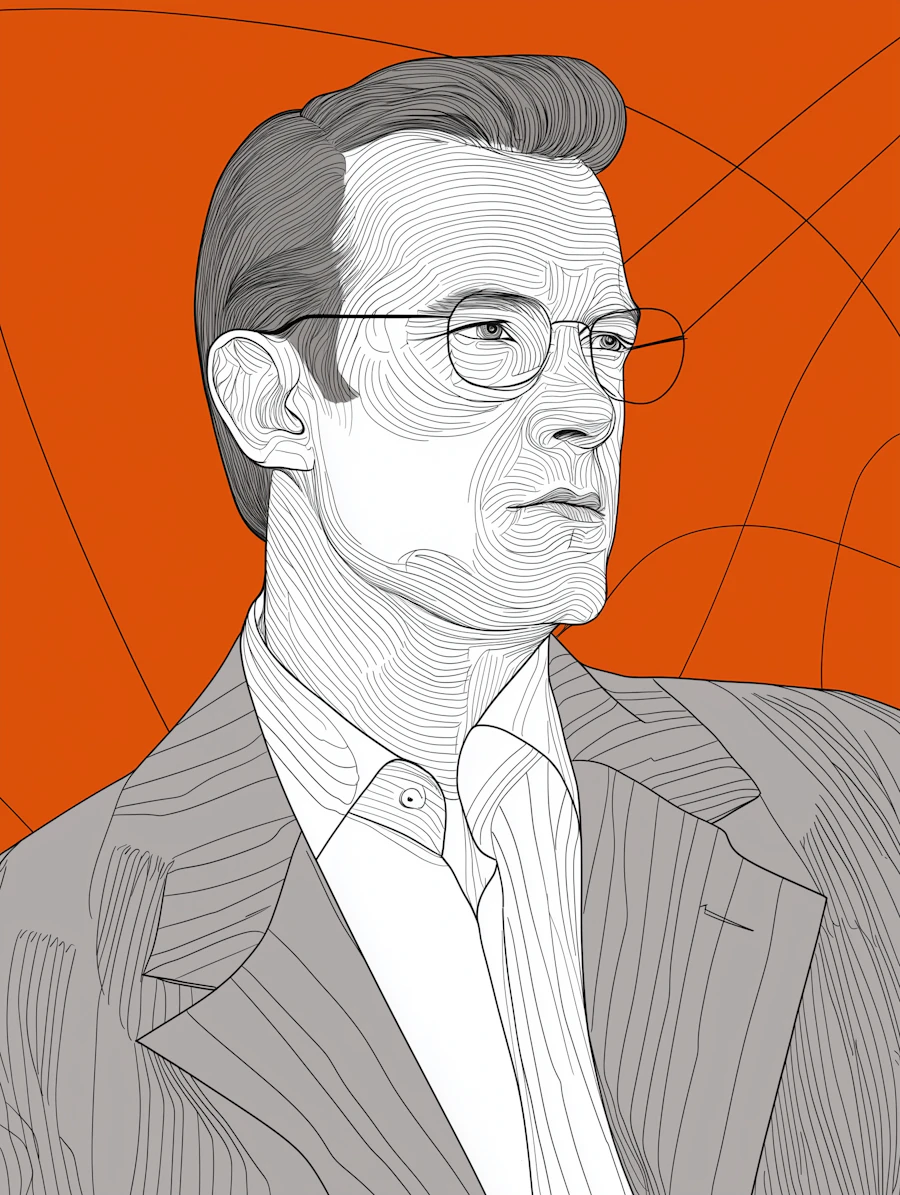 Stylized Illustration of a Man in Glasses