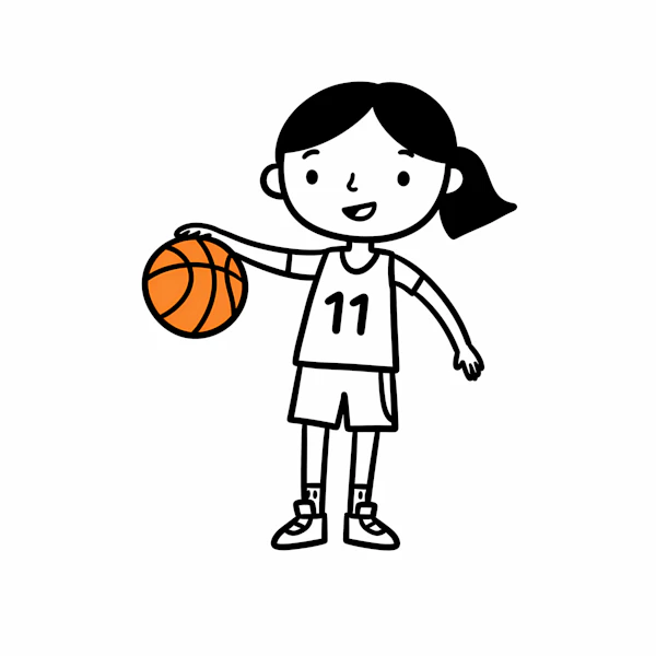 Basketball Girl Cartoon