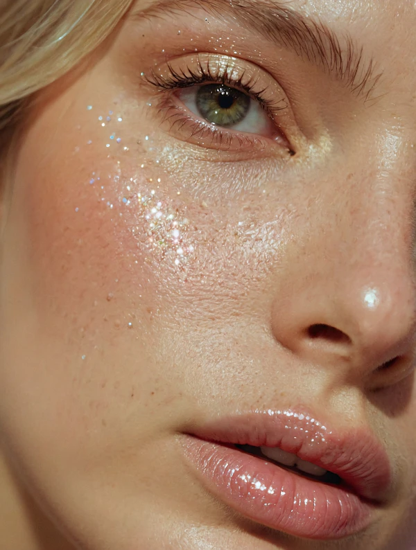 Glittery Face Close-Up